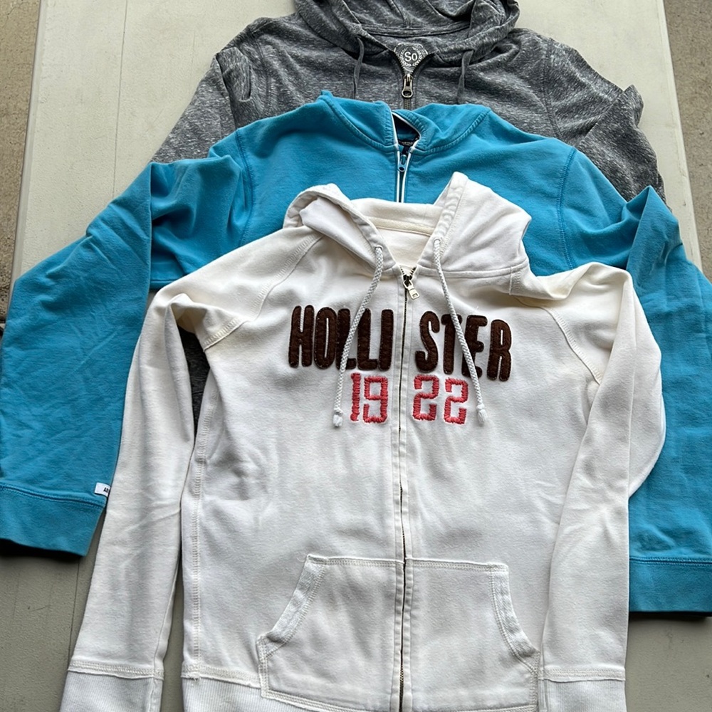 3 zip up hoodies